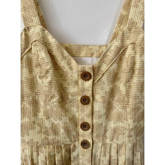 Maeve NWT Yellow White Cotton Floral Button Up Cute Cafe Dress Size 0 - Picture 5 of 12